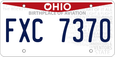 OH license plate FXC7370