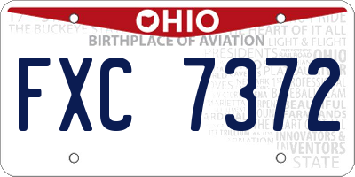 OH license plate FXC7372