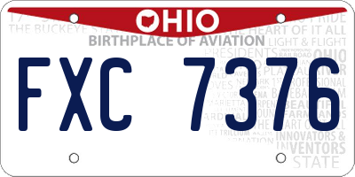 OH license plate FXC7376