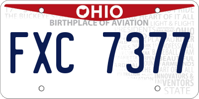 OH license plate FXC7377