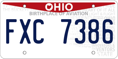 OH license plate FXC7386