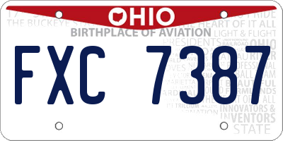 OH license plate FXC7387