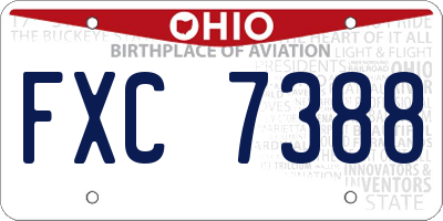 OH license plate FXC7388