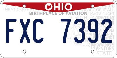OH license plate FXC7392