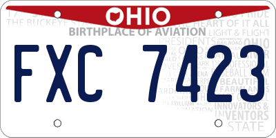 OH license plate FXC7423