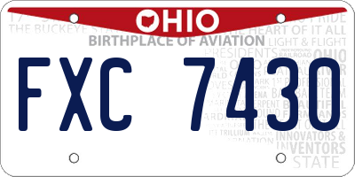 OH license plate FXC7430