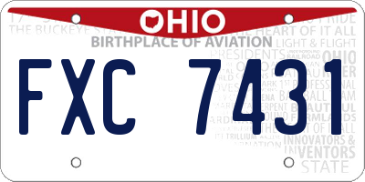 OH license plate FXC7431