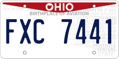 OH license plate FXC7441