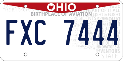 OH license plate FXC7444