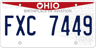 OH license plate FXC7449