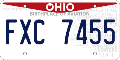 OH license plate FXC7455