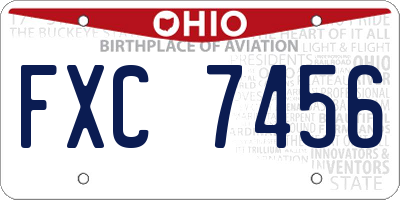 OH license plate FXC7456