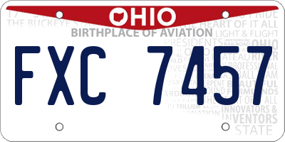 OH license plate FXC7457