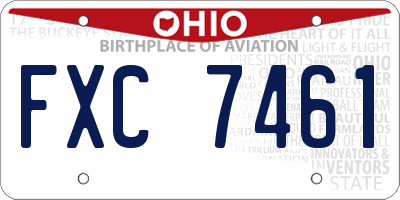 OH license plate FXC7461