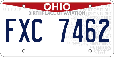 OH license plate FXC7462