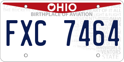 OH license plate FXC7464