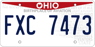 OH license plate FXC7473