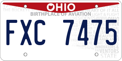OH license plate FXC7475
