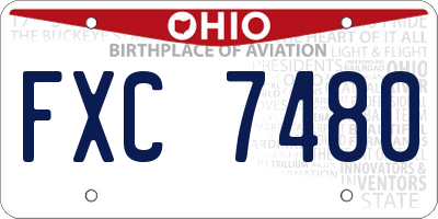 OH license plate FXC7480