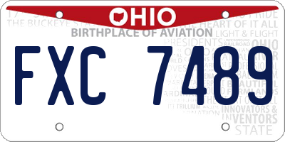 OH license plate FXC7489