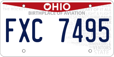 OH license plate FXC7495