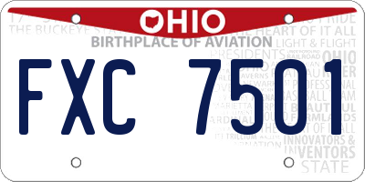 OH license plate FXC7501
