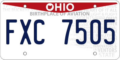 OH license plate FXC7505