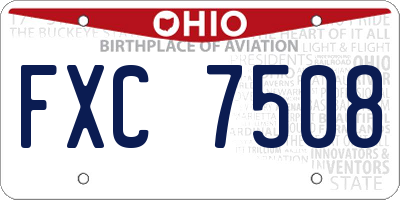 OH license plate FXC7508