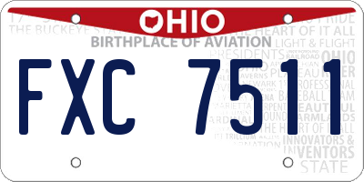 OH license plate FXC7511