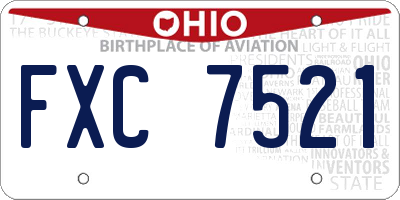 OH license plate FXC7521