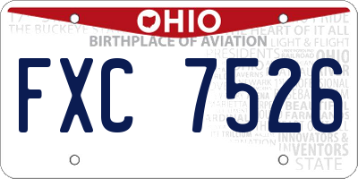 OH license plate FXC7526