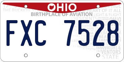 OH license plate FXC7528