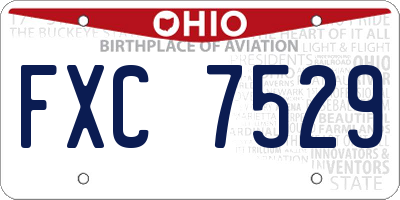 OH license plate FXC7529