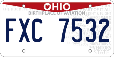 OH license plate FXC7532