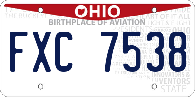 OH license plate FXC7538