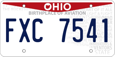 OH license plate FXC7541