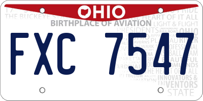 OH license plate FXC7547