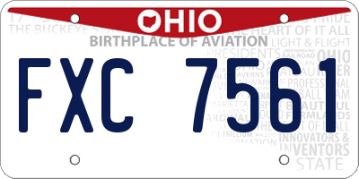 OH license plate FXC7561