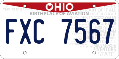 OH license plate FXC7567