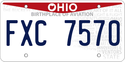 OH license plate FXC7570