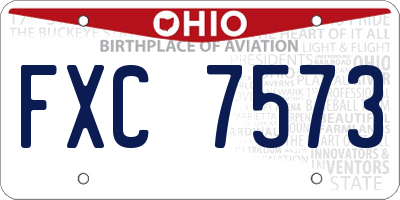 OH license plate FXC7573