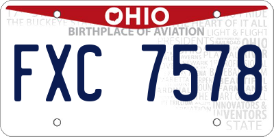 OH license plate FXC7578