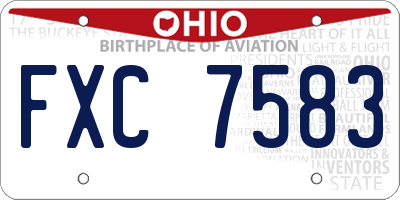 OH license plate FXC7583