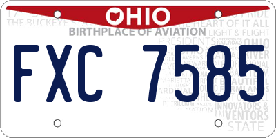 OH license plate FXC7585