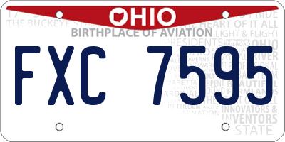 OH license plate FXC7595