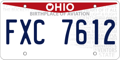 OH license plate FXC7612