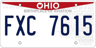 OH license plate FXC7615