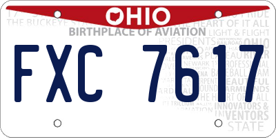 OH license plate FXC7617
