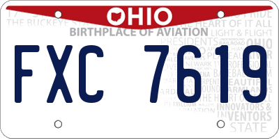 OH license plate FXC7619