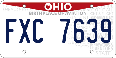OH license plate FXC7639